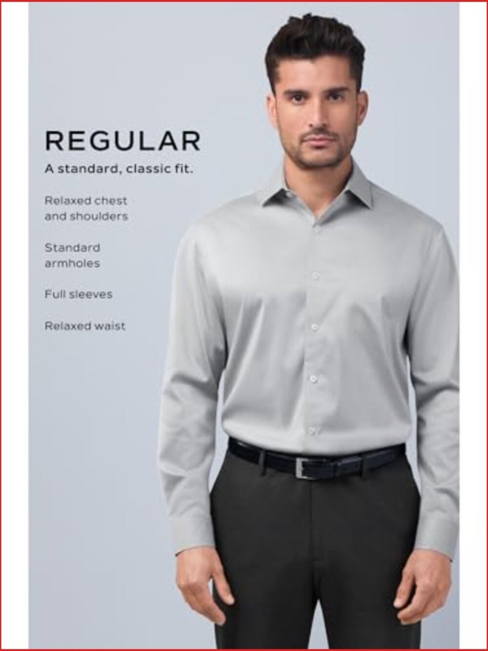 Regular Fit Poplin Spread Collar Dress Shirt - Picture 5 of 6